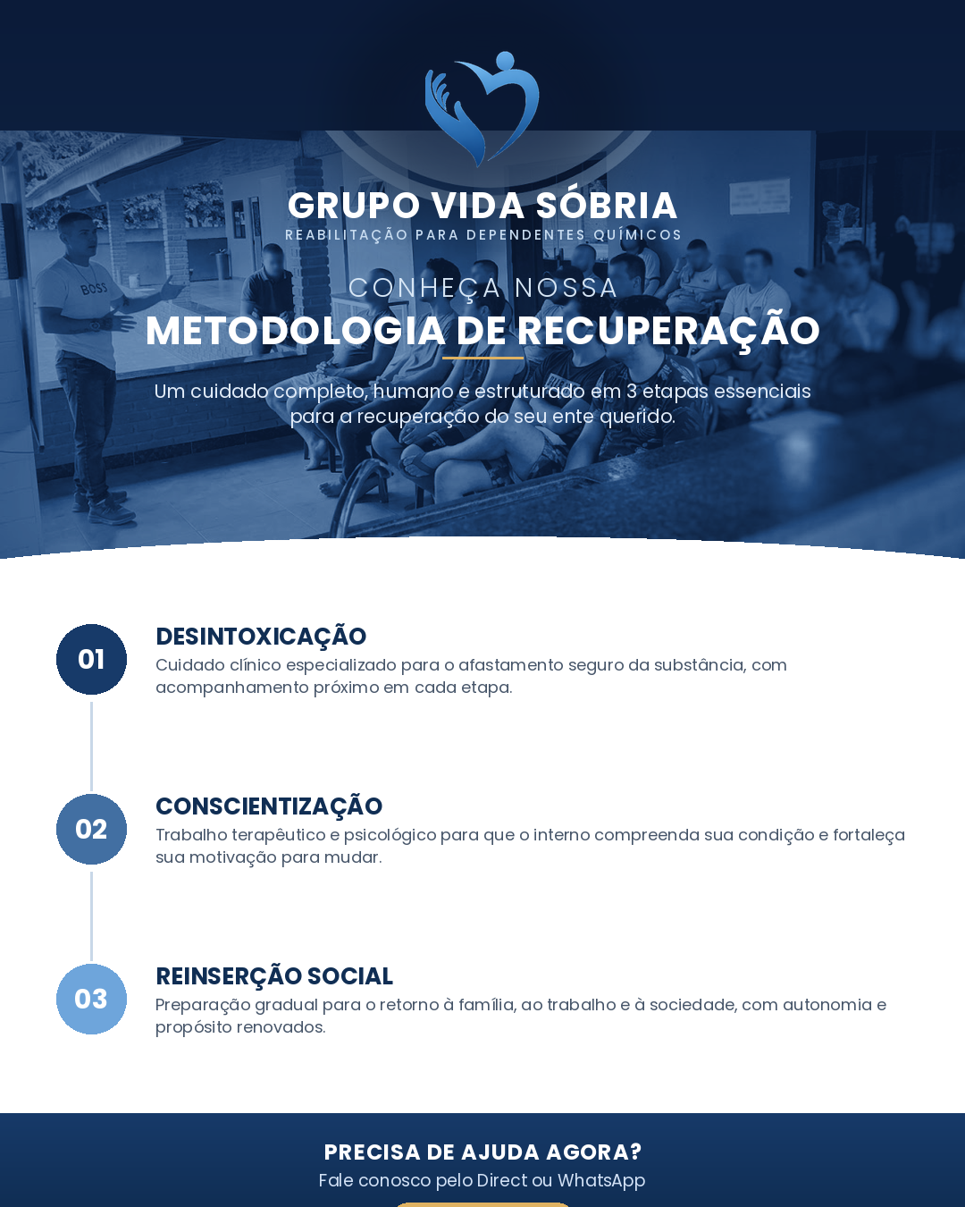 Fachada de clínica parceira para tratamento residencial